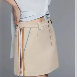 New Maeve Side-Striped Tan Mini Skirt Size XL Sporty Casual